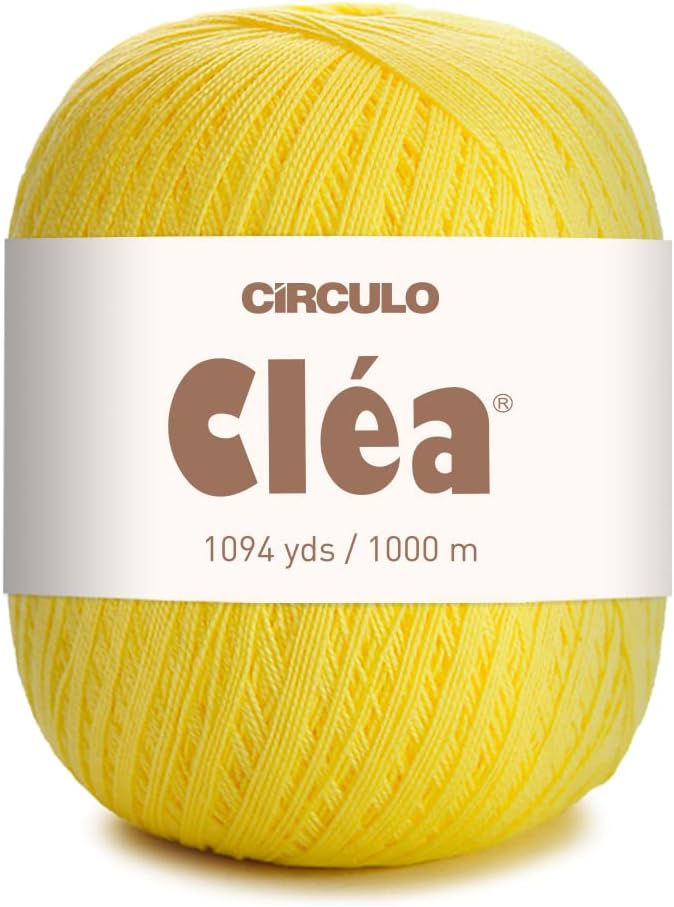 CRCULO Circulo Clea Yarn – Crochet Thread Fine Size 10-8/2 Perfect for Weaving - 100% Mercerized Brazilian Cotton (Pack of 1 Ball) – 5.3 oz, 1094 yds - Color: 1236 - Fresh Lime - Image 1